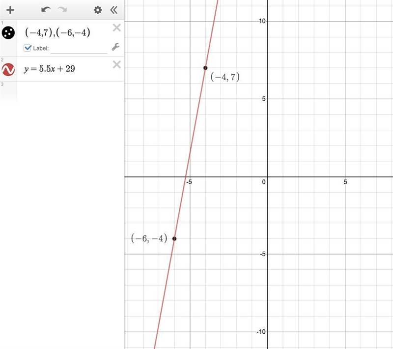 What is the slope of the line that passes through-4 7 and -6 -4-example-1