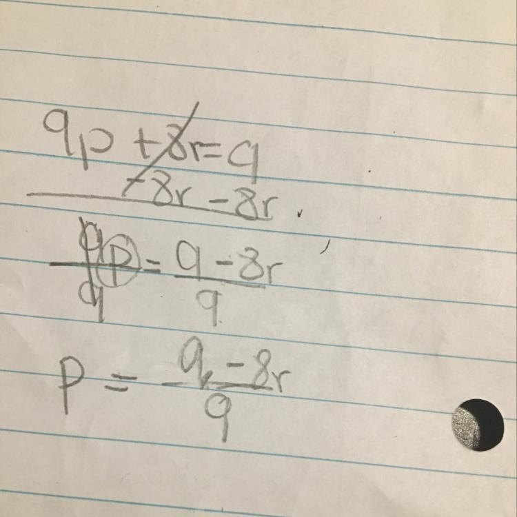 9p+8r=q, solve for p-example-1