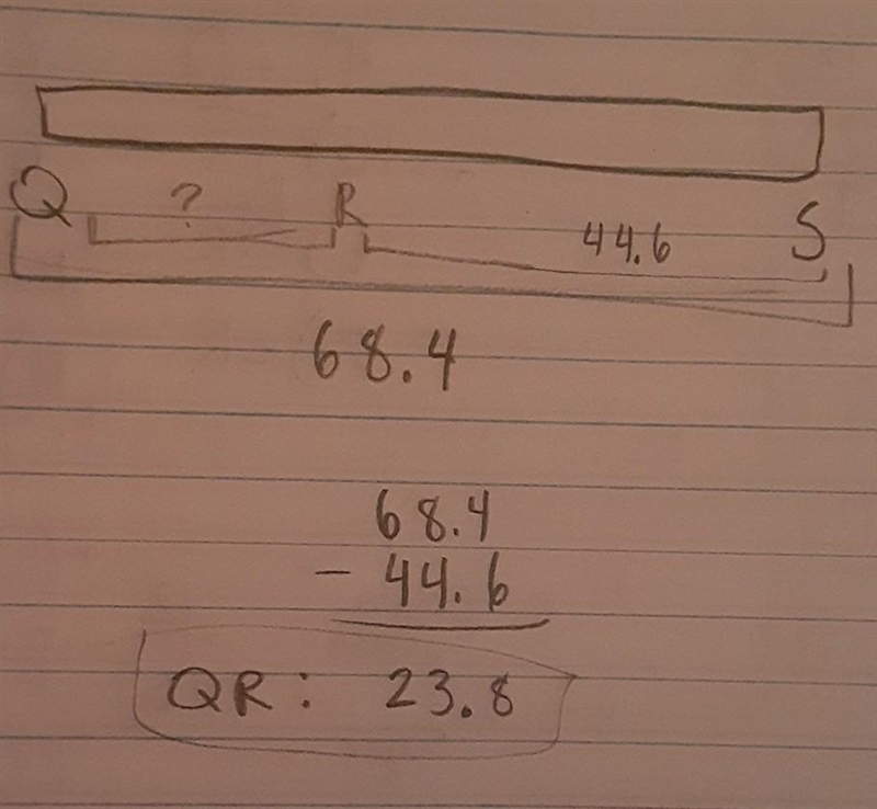 R is between Q and S Find QR-example-1