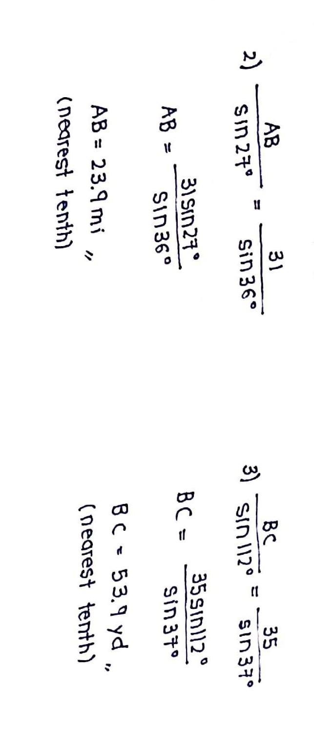 Laws of Sines. Find each measurement indicated. Round your answers to nearest tenth-example-3