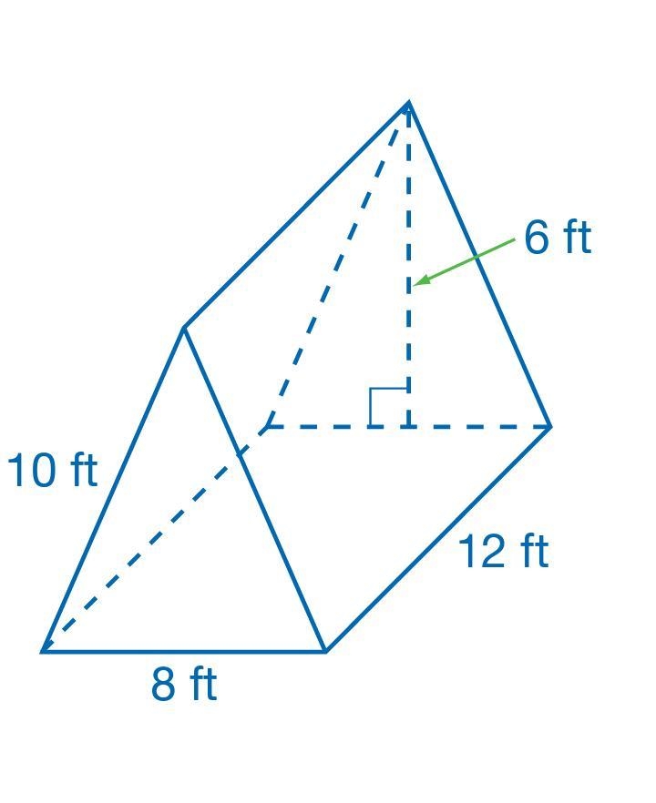 The dimensions of Femi's tent are shown to the right. Draw a net and use it to find-example-1