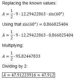 Given: △ABC, m∠A=60° m∠C=45°, AB = 9 Find: Perimeter of △ABC Area of △ABC-example-1