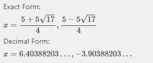 What are two solutions of x-example-1