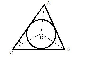 Given ABC with incenter D, find mACD if mACB = 3x + 54 and m ACD = x + 31.-example-1