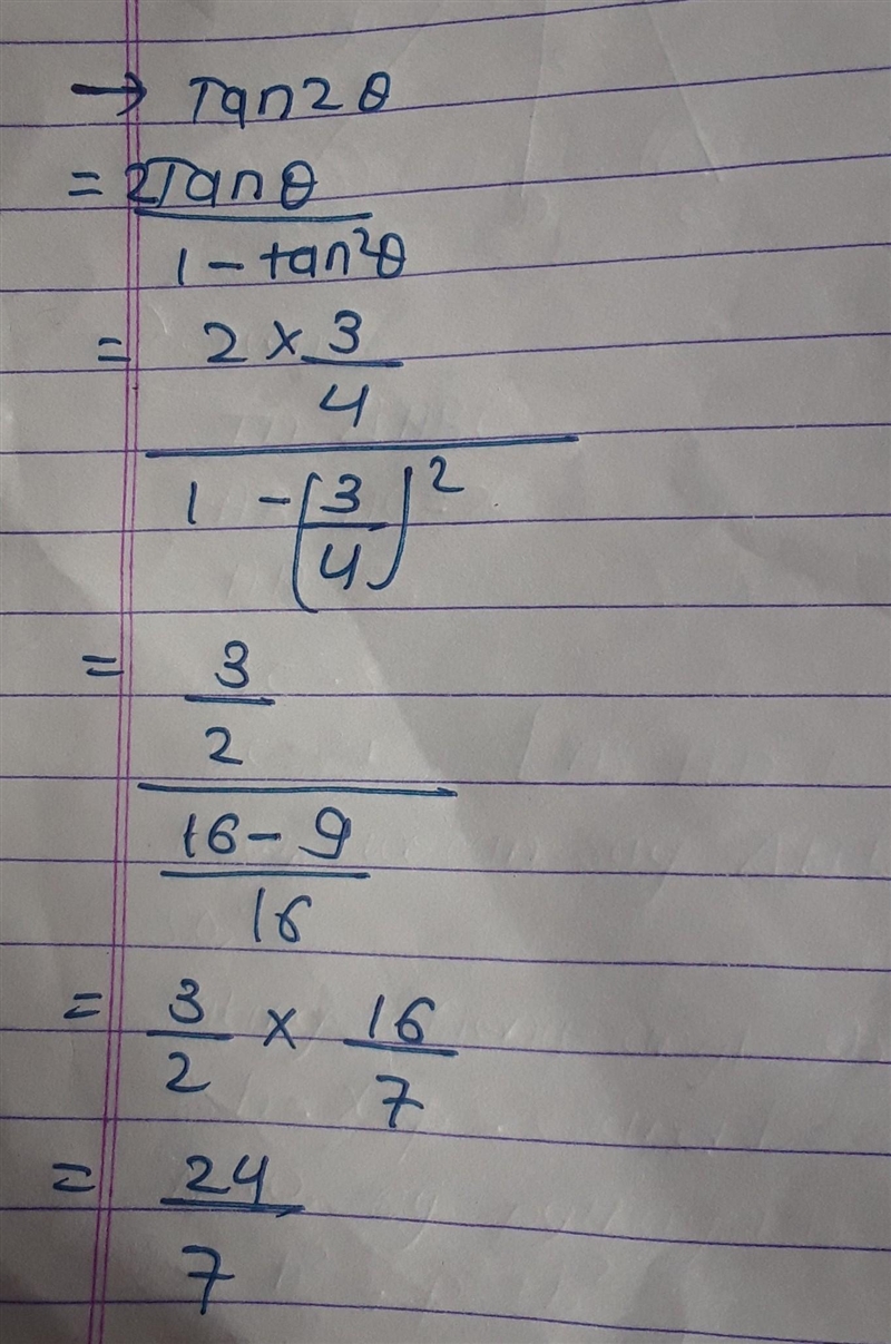 given sin theta=3/5 and 180°<theta<270°, find the following: a. cos(2theta) b-example-2