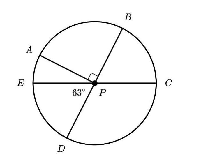 In the figure below, BD and EC are diameters of circle P. What is the arc measure-example-1