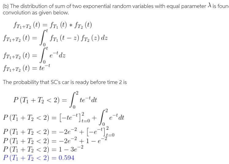 (like Ross 6.28) The time that it takes to service a car is an exponential random-example-2