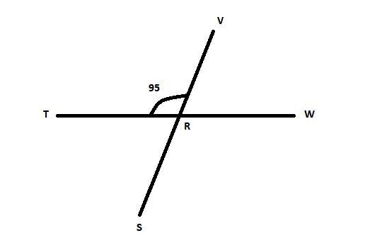 2 intersecting lines are shown. A line with points T, R, W intersects a line with-example-1