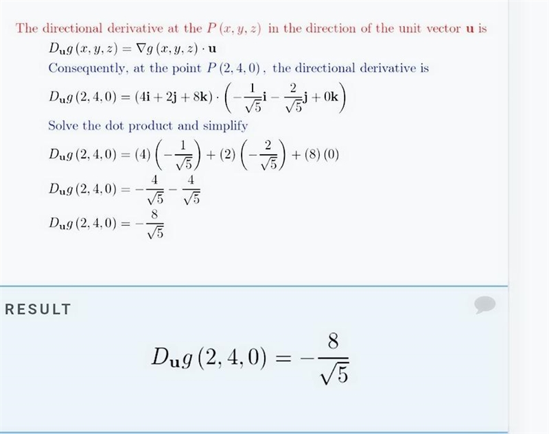 Use the gradient to find the directional derivative of the function at P in the direction-example-2