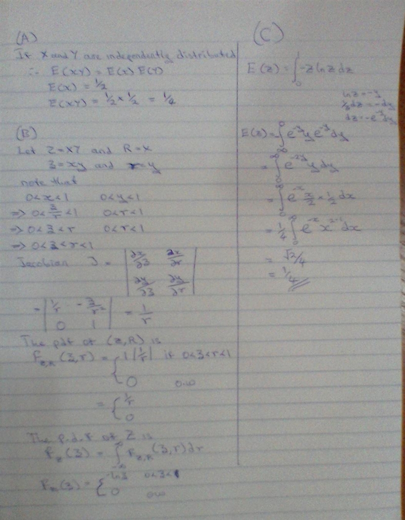 Let X and Y again be uniformly distributed independent random variables on [0, 1]. a-example-1