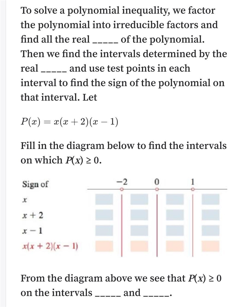 To solve a polynomial inequality, we factor the polynomial into irreducible factors-example-1