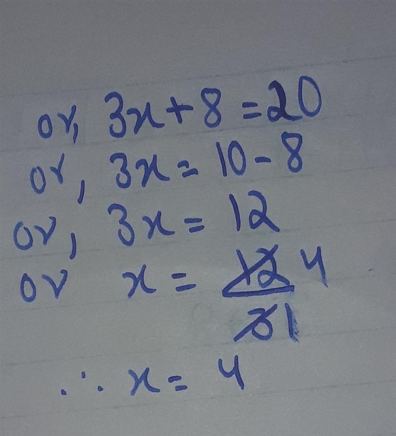 3x+8=20. what steps can I take-example-1