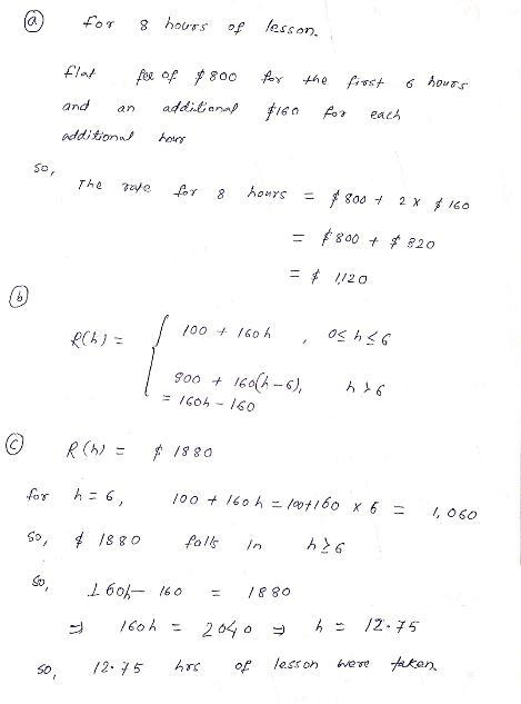 For a private lesson, rate, R, depends on the number of hours, h. If a student takes-example-2