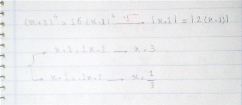 Using the answers from z^4=16 determine the solutions of the equation (x+1)^4=16(x-example-1