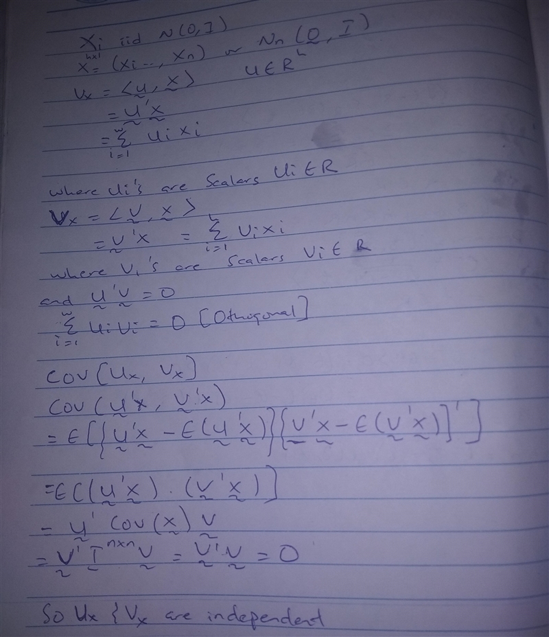 Take two orthogonal vectors u, v ε R". u v, and let X = (Xi, , X,) be a vector-example-2