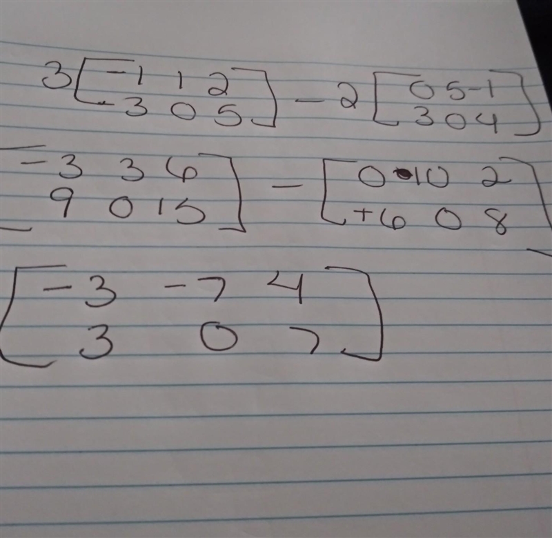 Solve for X in the equation, where X = 3A − 2B-example-1