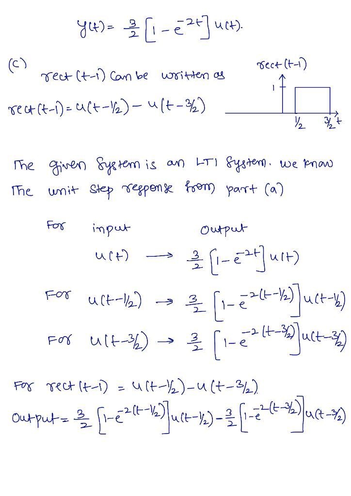 3. A system is described by the differential equation dy dt + 2y (t) = 3x (t). (a-example-2