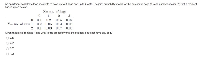 An apartment complex allows residents to have up to 3 dogs and up to 2 cats. The joint-example-1