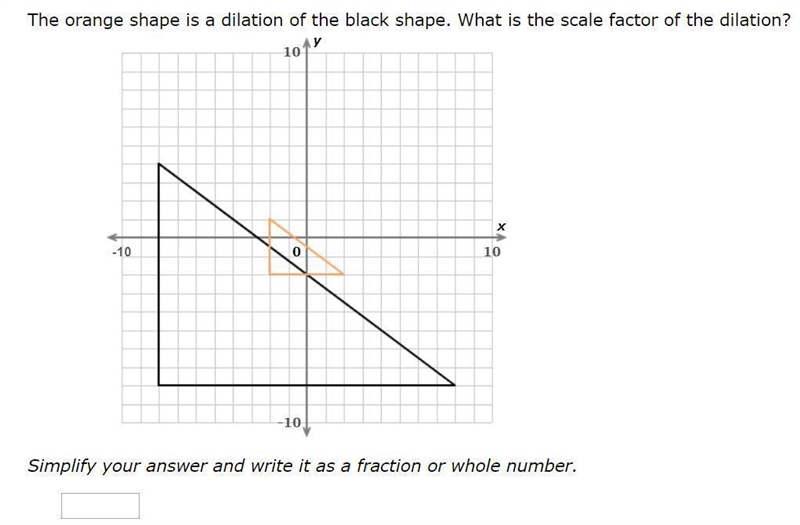 The orange shape is a dilation of the black shape. What is the scale factor of the-example-1