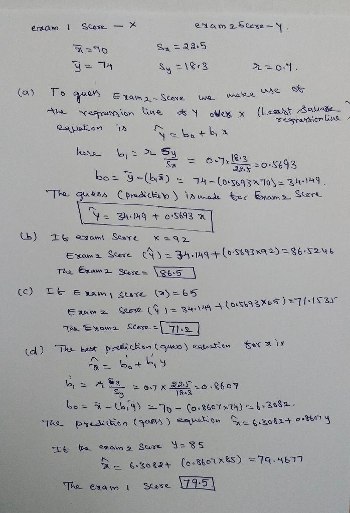 The scatterplot shows the Exam 1 and Exam 2 scores for a class of 755 integral calculus-example-1