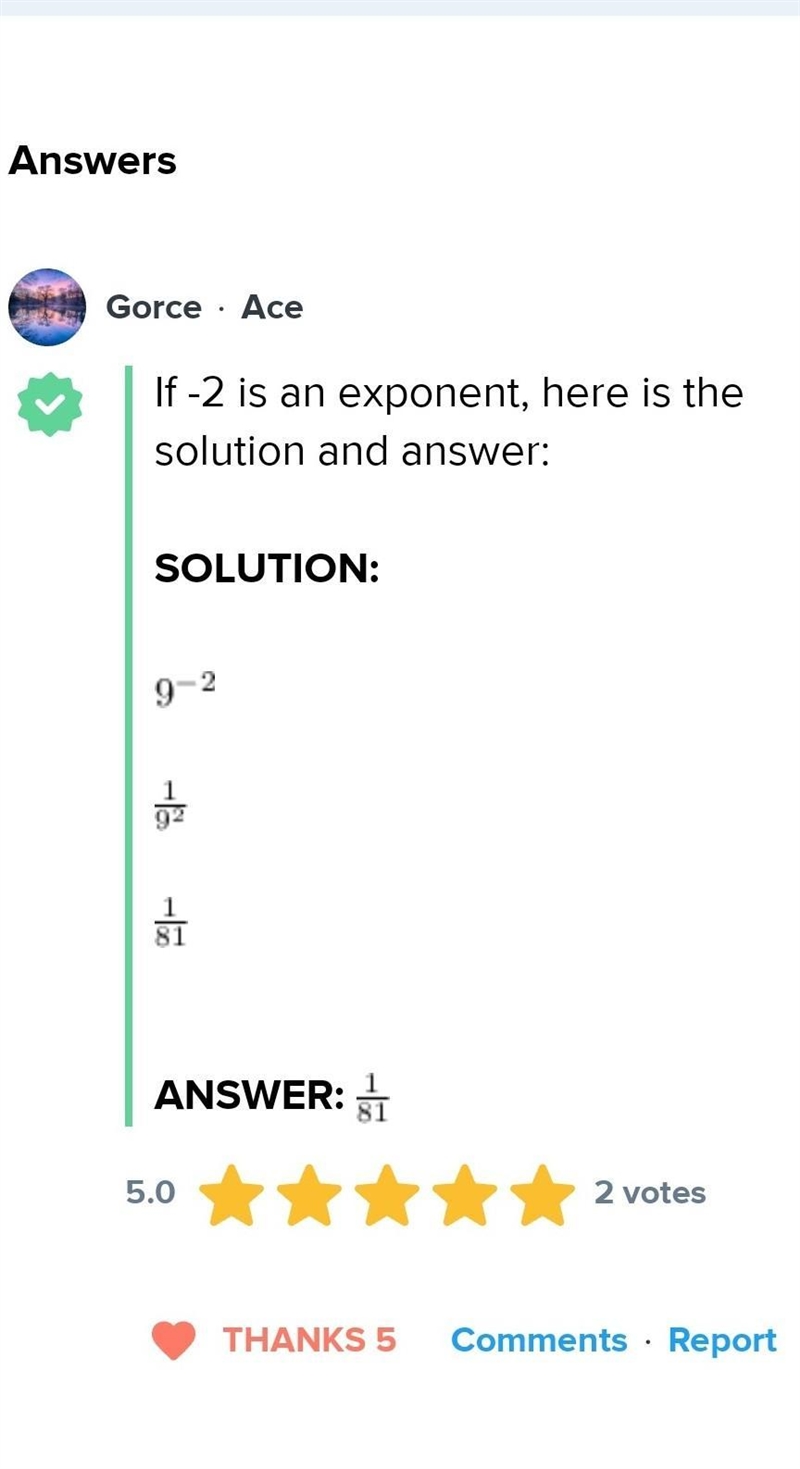 Which expression is equivalent to 9-2? -81 -18-example-1