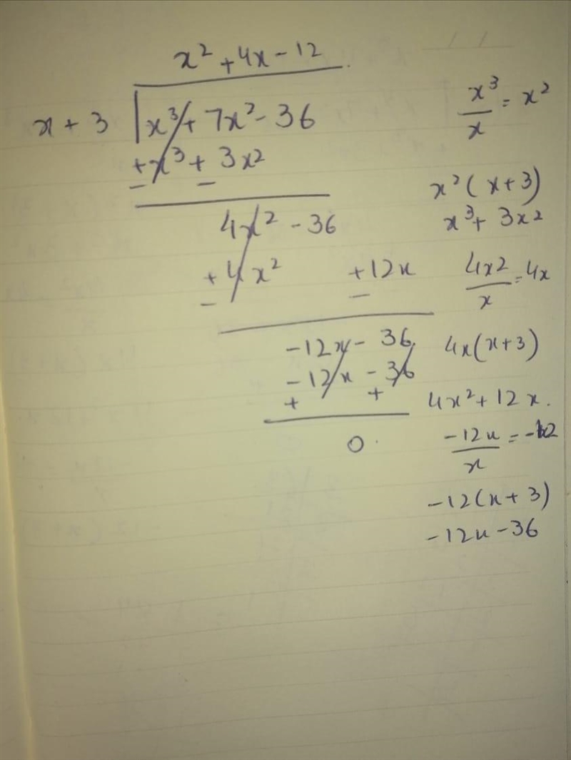 Khan Academy Factor using polynomial division The polynomial p(x) = x3 + 7x2 – 36 has-example-1