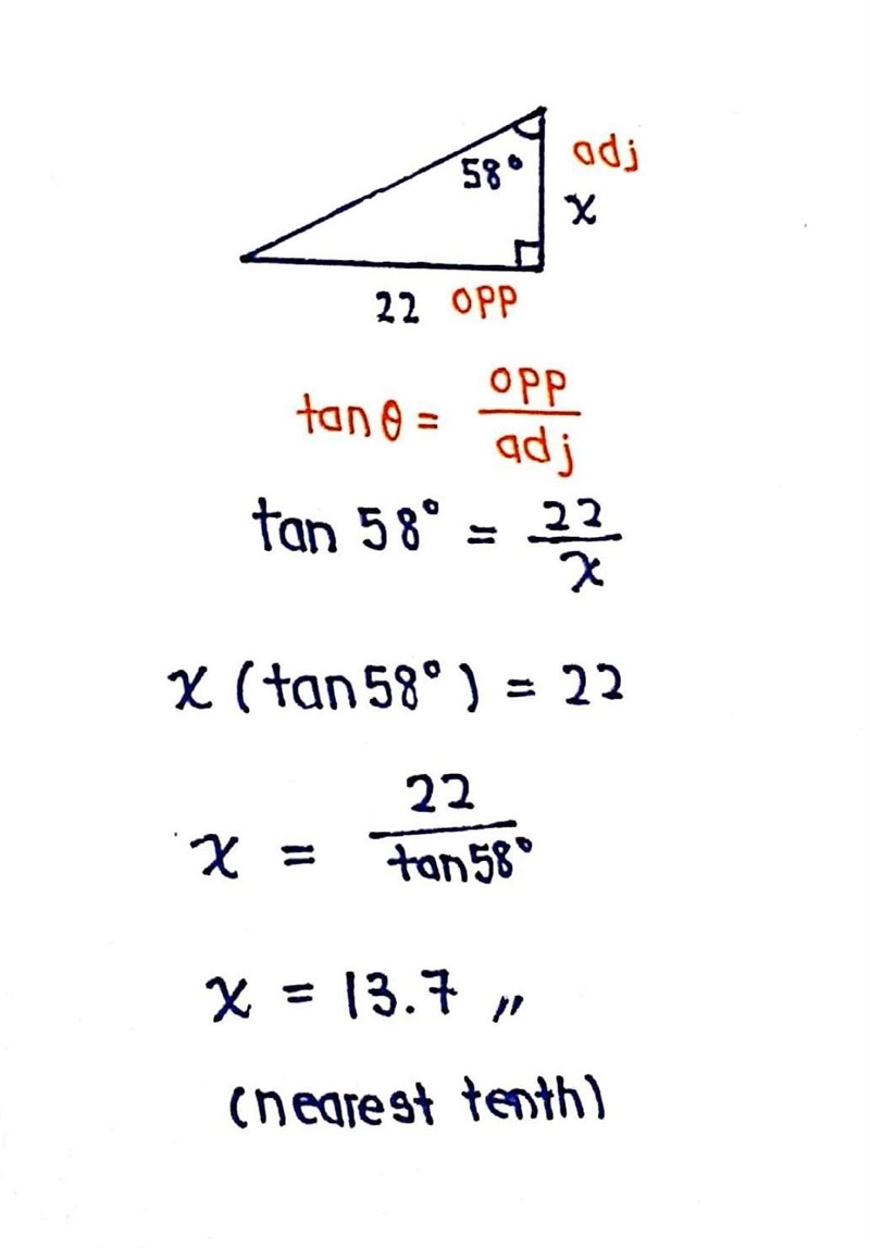 What is x to the nearest tenth?-example-1