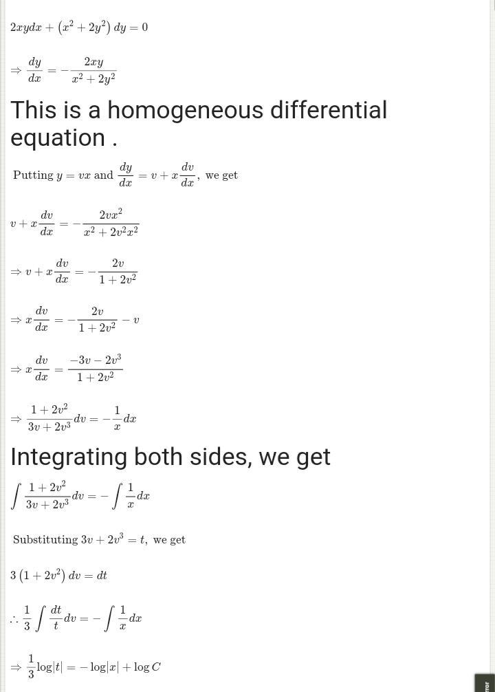 2xy dx + (x²-2y²) dy=0 solve this differential equation​-example-1