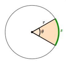 What is the radian measure of the central angle of an arc that has an arc length of-example-1