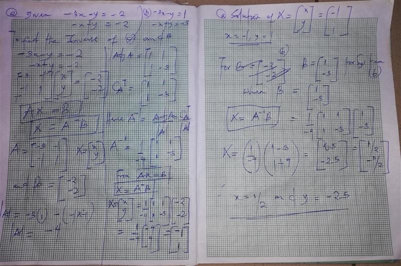 Find the solutions to the two systems by using the inverse, i.e. by evaluating ????−1????A-example-1