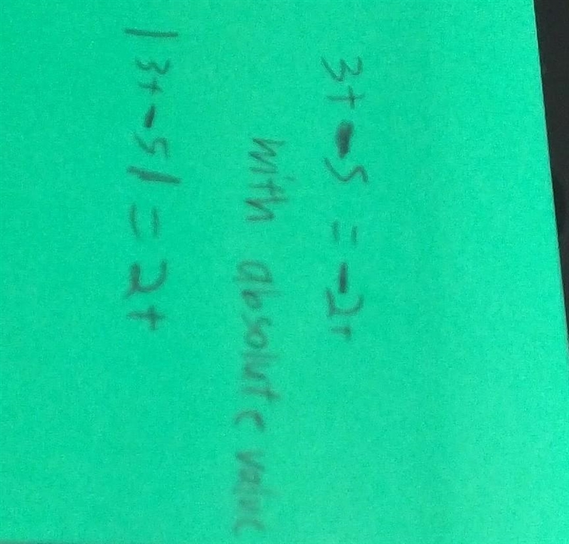 |3t - 5| = 2t Solve with absolute value-example-1