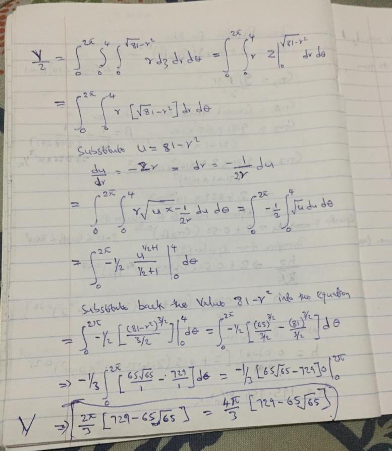 Use cylindrical coordinates. Find the volume of the solid that lies within both the-example-1