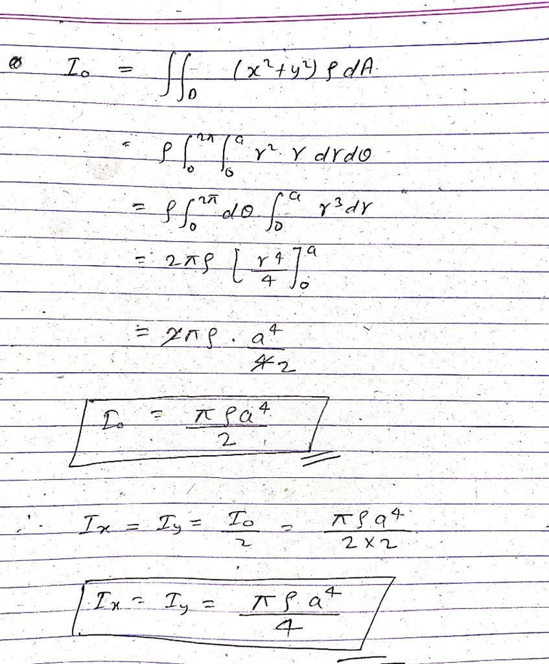 EXAMPLE 4 Find the moments of inertia Ix, Iy, and I0 of a homogeneous disk D with-example-1