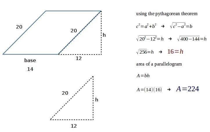 Find the area for the parallelogram​-example-1