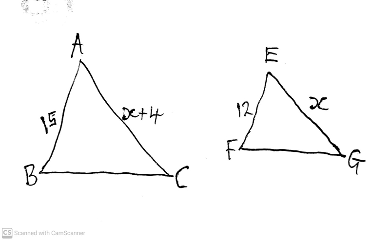 PLEASE HELP ASAP!!! Triangle Similarity Day 4- Overlapping triangles Solve for x. Remember-example-1