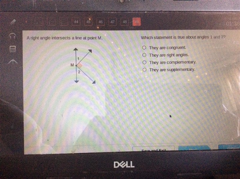 A right angle intersects a line at point M-example-1