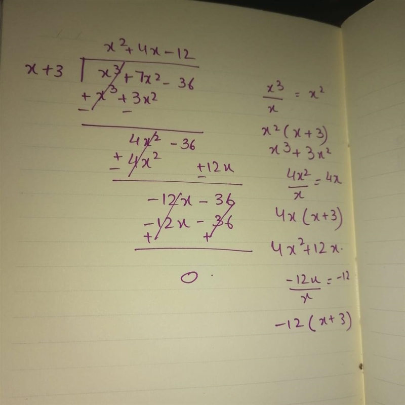 Khan Academy Factor using polynomial division The polynomial p(x) = x3 + 7x2 – 36 has-example-1