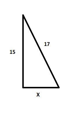 1. A ladder 17 feet long is leaned up against a house, reaching a height of 15 feet-example-1
