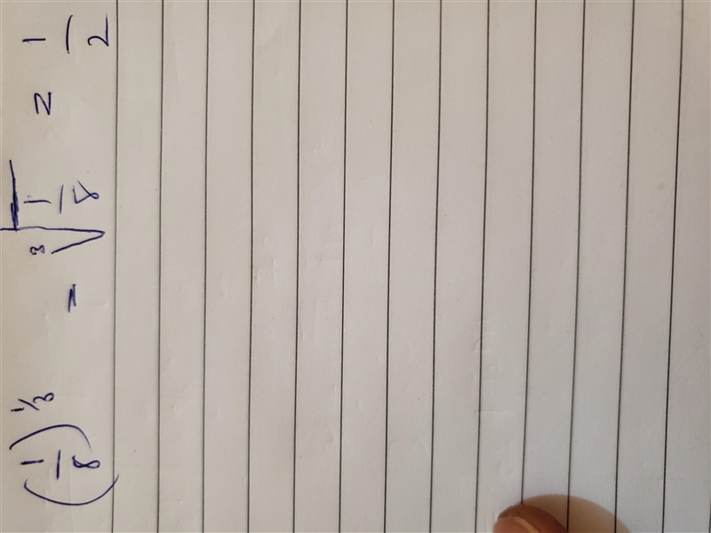 In Exercise, evaluate each expression. (1/8)^1/3-example-1