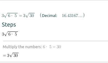 What is this expression in simplified form 3√6×5-example-1