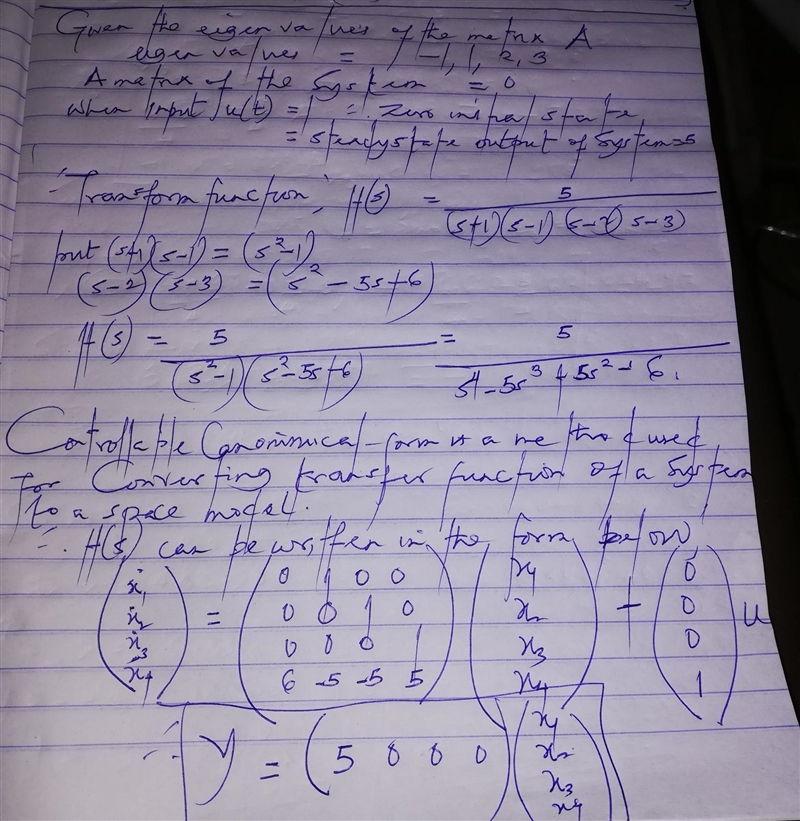 It is known that the A matrix of a single-input-single-output state space system has-example-1