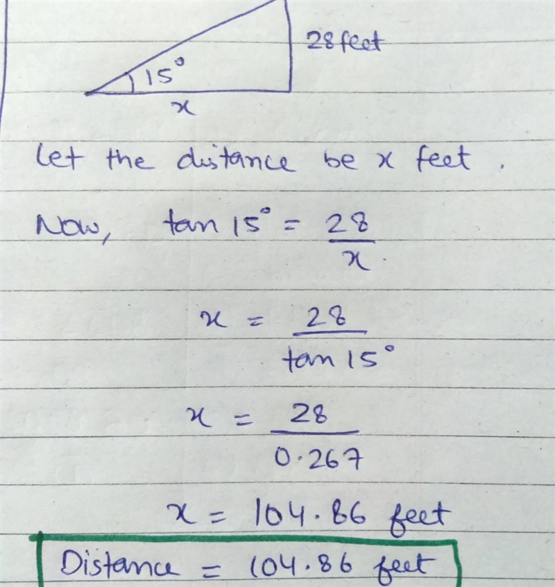 if the entrance ramp has an elevation of 15° with the vertical lift is 28 feet. what-example-1