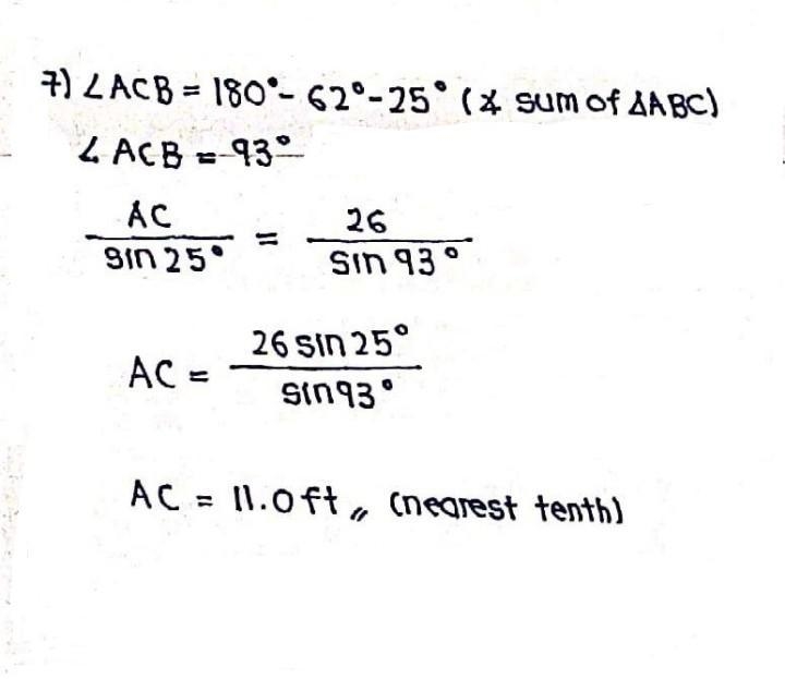 Part 2. Laws of sines. Please show work​. Round answer to the nearest tenth.-example-4