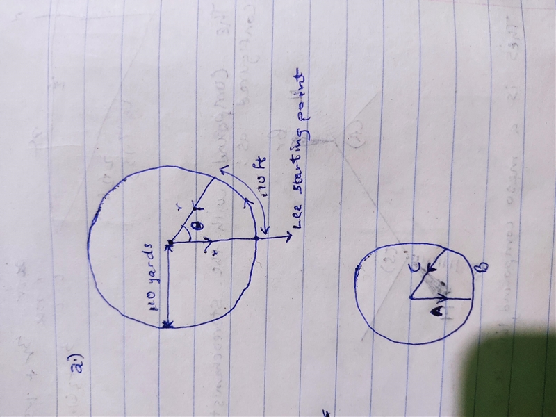 Bill runs around the perimeter of a circular track at 11 ft/sec. The track has a radius-example-1