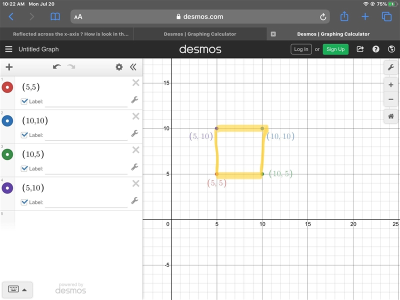 Reflected across the x-axis ? How is look in the figure-example-2