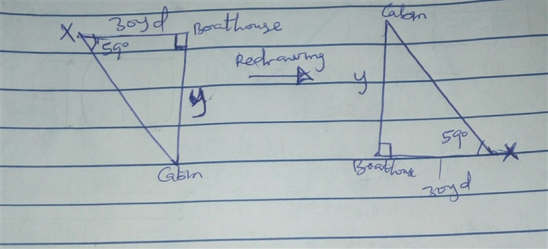 Use the information in the illustration to find the distance from the boathouse to-example-2