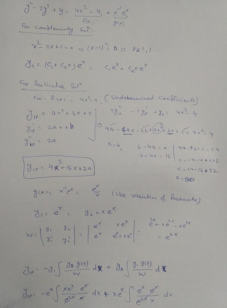 Consider how the methods of undetermined coefficients and variation of parameters-example-2