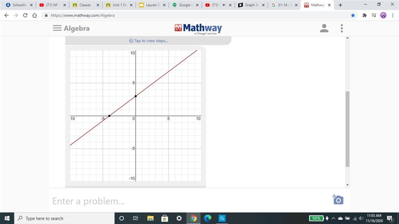 Graph 3x−4y=−12 using intercepts.-example-2