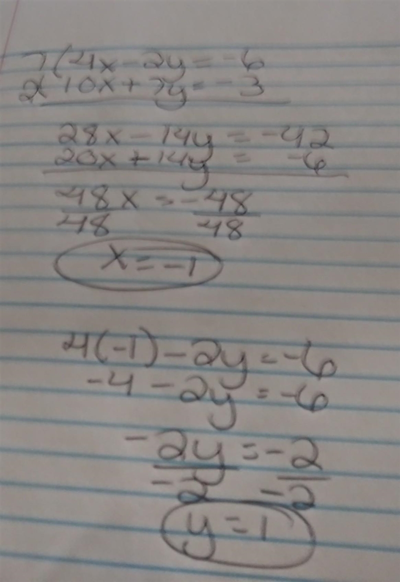 Veda solves the following system of linear equations by elimination. What is the value-example-1