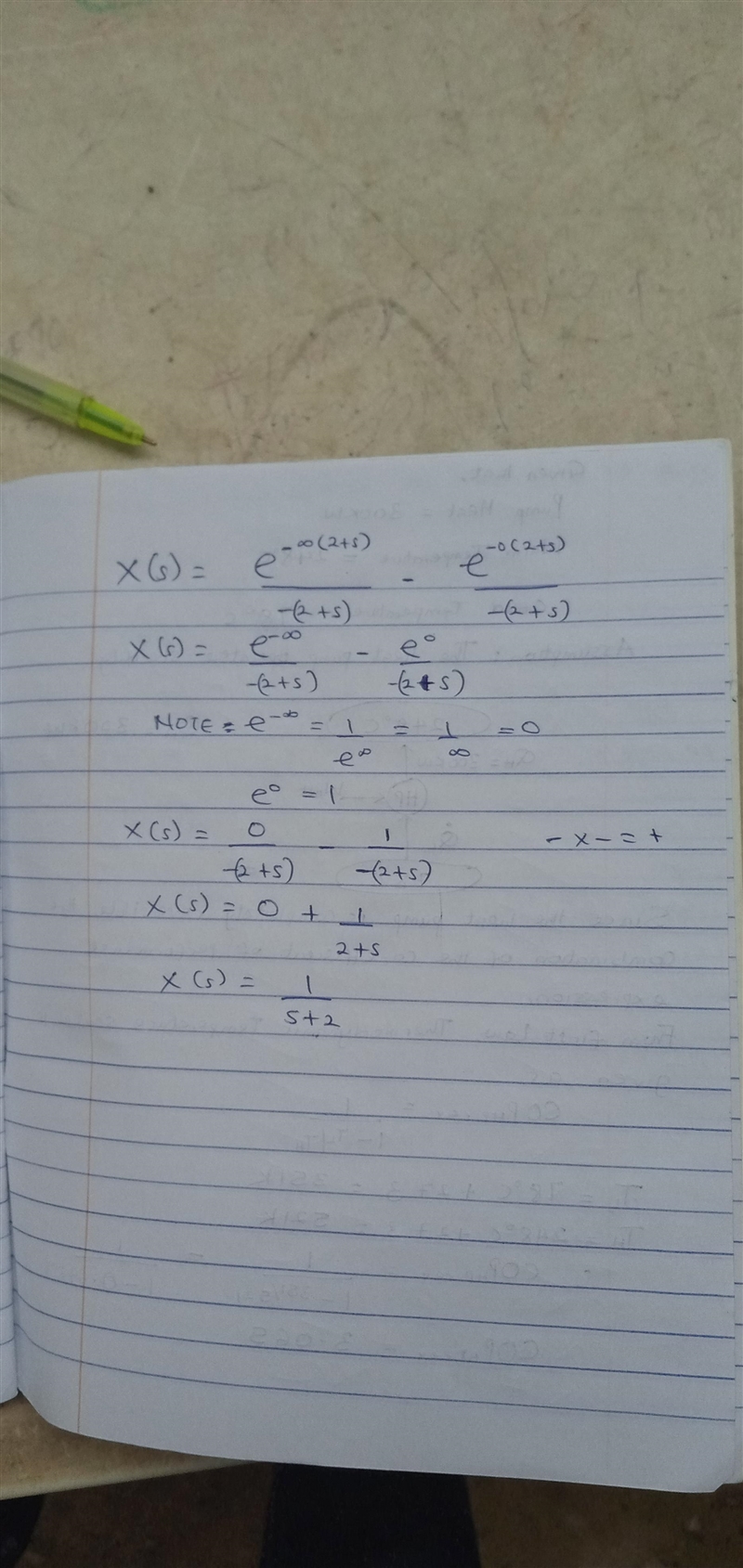 Given the Laplace transform pair L{e−2tu(t)}=X(s) find the time domain function corresponding-example-1